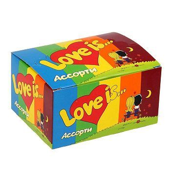 Жевательная резинка Love is, микс (блок, 100 шт)