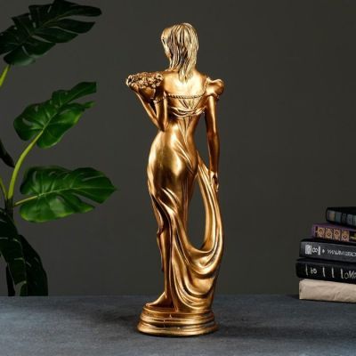 Фигура "Девушка с букетом" бронза, 20х16х55см
