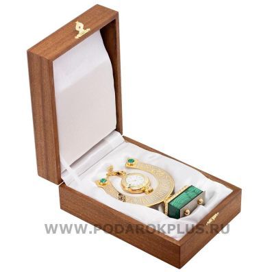 Часы "Подкова на счастье"-2 камень малахит