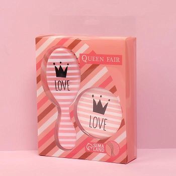 Подарочный набор «Сказочная принцесса», 2 предмета: зеркало, массажная расчёска, рисунок МИКС