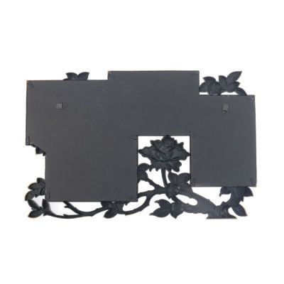 Фоторамка пластик на 4 фото 10х15 см "Куст розы" тёмное золото 28,5х45 см