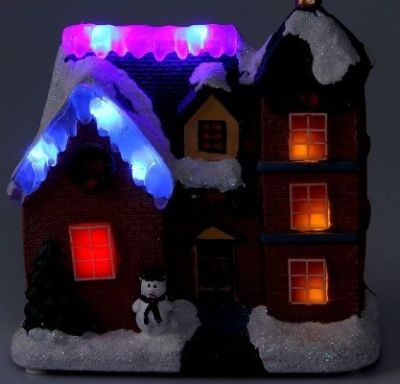 Фигурка светящаяся "Новогодний домик" (15 х 7х 15.5 см.)