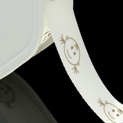 Лента атласная "Девочка", белая