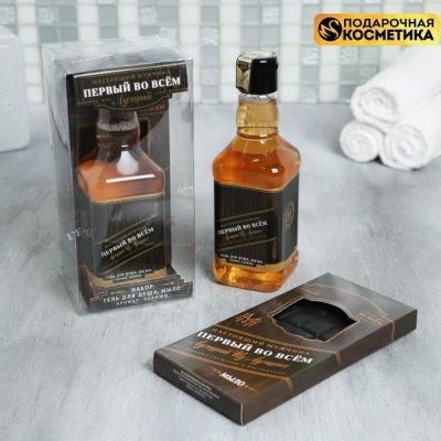 Набор "Первый во всем" гель для душа 250 мл аромат мужского парфюма, мыло-шоколад