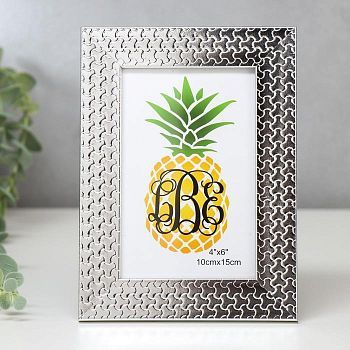 Фоторамка пластик 10х15 см "Пазл серебро" 19х14 см