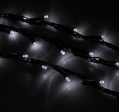 Гирлянда "Дождь" уличная (УМС, Ш:2 м, В:3 м, нить темная, белый)