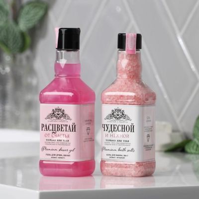 Набор "Прекрасной" гель для душа виски 250 мл аромат вермут, соль для ванн виски