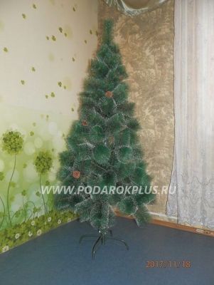 Искусственная елка с шишечками и инеем на ветвях (h = 180 см)