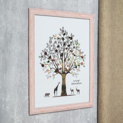 Фоторамка пластик 30х40 см "Джинса" бледно-розовая 44х34 см