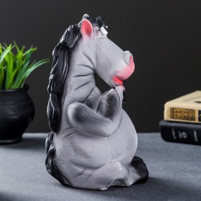 Копилка "Лошадь" серая, 13х13х23см