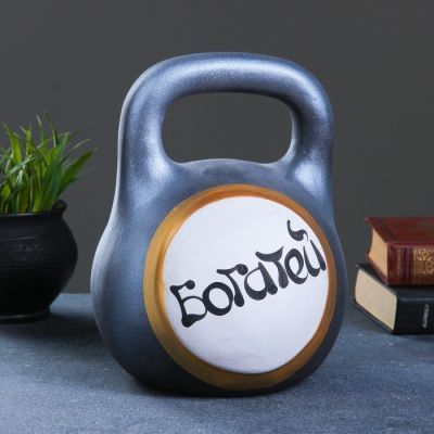 Копилка "Гиря" чёрная 24см