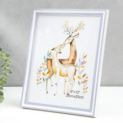 Фоторамка пластик 20х25 см "Белая с сиренью" 27,5х22,5 см