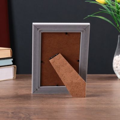 Фоторамка пластик 10х15 см "Золотые крестики" белая с черным 19,5х14,8 см