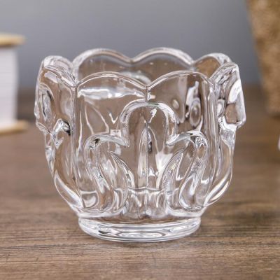 Подсвечник стекло на 1 свечу "Три лепестка" прозрачный 6х7,5х7,5 см