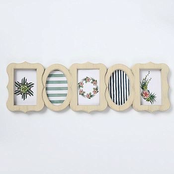 Фоторамка пластик на 5 фото 10х15 см "Фигурная" бежевая 19,5х64,5 см