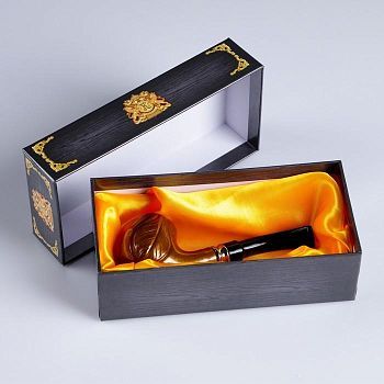 Трубка "Командор" классическая, с узором, коричневая 8х16.5х4.5 см