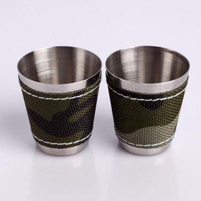 Подарочный набор 4 в 1 "Хаки": фляжка 270 мл, нож сомелье, 2 рюмки, 17х23 см, микс