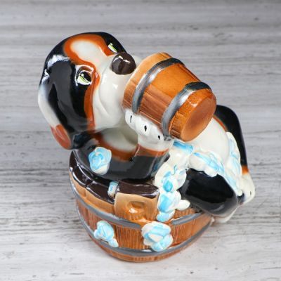 Копилка "Барбос", глянец, бело-коричневый, 20 см, микс