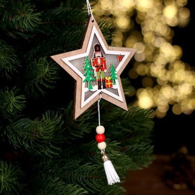 Новогодний декор с подсветкой «Щелкунчик и звезда» 11,5 × 1 × 11,5 см