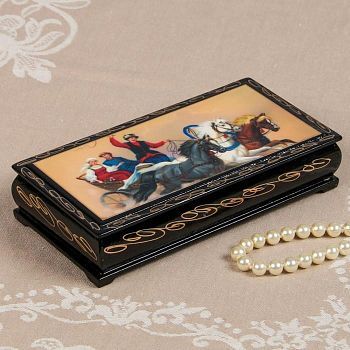 Шкатулка - купюрница «Тройки», 8,5×17см, лаковая миниатюра