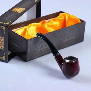 Трубка "Командор" классическая, коричневая, с ровным верхом, 12х5 см