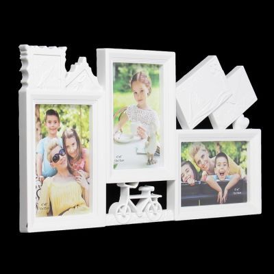 Фоторамка пластик на 3 фото 10х15 см "Письма" белая 23х42 см