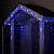 Гирлянда «Бахрома» 4 × 0.6 м, IP44, тёмная нить, 180 LED, свечение бело-синее, мигание, 220 В
