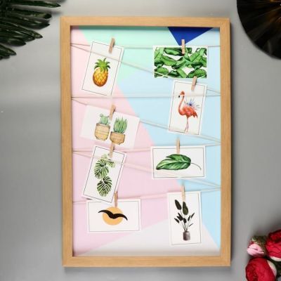 Фоторамка пластик на 8 фото 8х8; 10х10; 9х13 см "Геометрия" 60х40 см