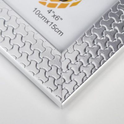 Фоторамка пластик 10х15 см "Пазл серебро" 19х14 см