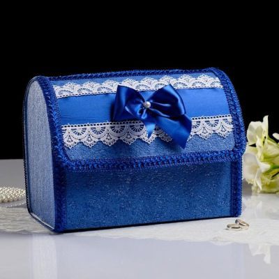 Коробка для денег №1, синяя, разборная