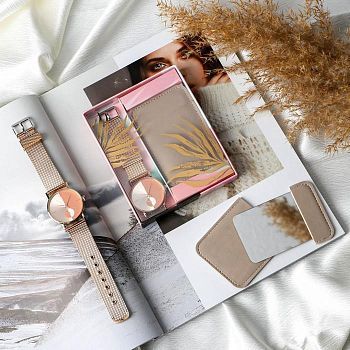 Набор: часы наручные и зеркало «Здесь и сейчас»