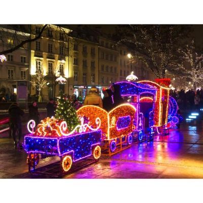 Светодиодная фигура «Паровозик», 500 × 200 × 120 см, 220 Вт, 220 В