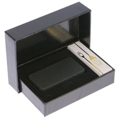 Зажигалка электронная в подарочной коробке, USB, спираль, чёрный шершавый металлик, 3.5х7 см