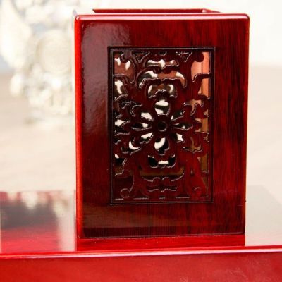 Набор настольный 2в1 (визитница, карандашница) красное дерево 12*25,5см