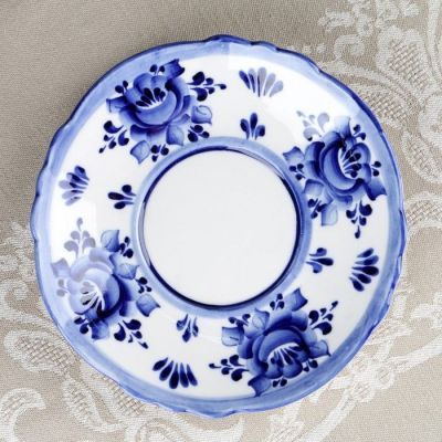 Чайная пара «Мамуле»,15х15х10 см, 300 мл, гжель