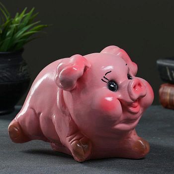 Копилка "Поросенок" розовый, 14х18х20см