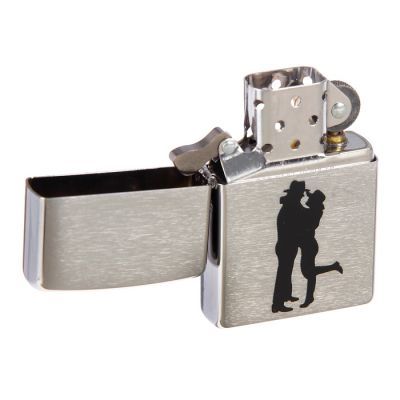 Зажигалка ZIPPO 200 Cowboy Couple с покрытием Brushed Chrome