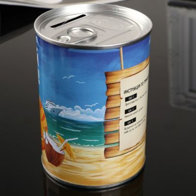 Копилка металл банка "Богатой жизни!" 10х7,3х7,3 см