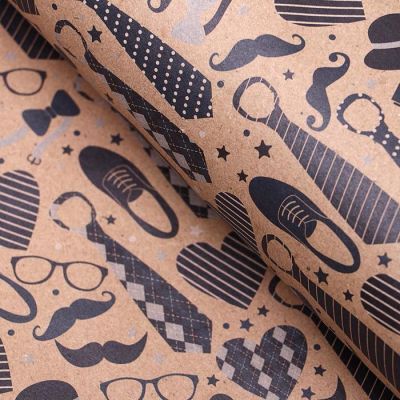 Бумага упаковочная крафт "Галстуки", 50 х 70 см