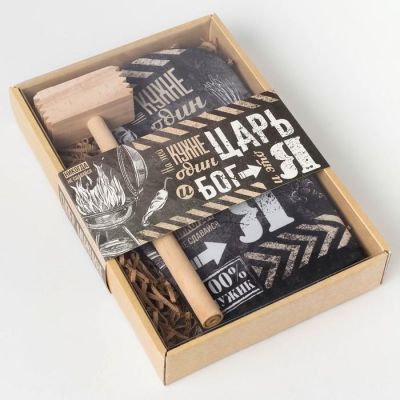 Кух.набор "Царь на кухне",варежка-прихватка 20х28см, молоток деревян.