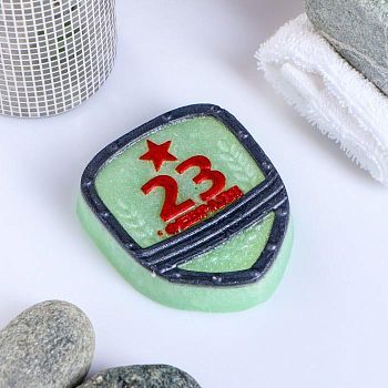 Мыло фигурное "Щит 23 февраля" на серебре 75г