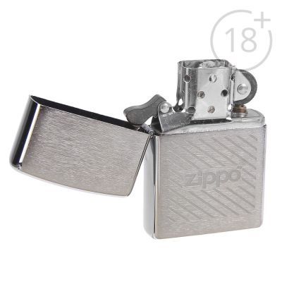Зажигалка ZIPPO 200 Zippo Stripes с покрытием Brushed  Chrome