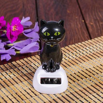 Маятник пластик от солнечной батареи "Чёрный котик" 10,5х5х6 см