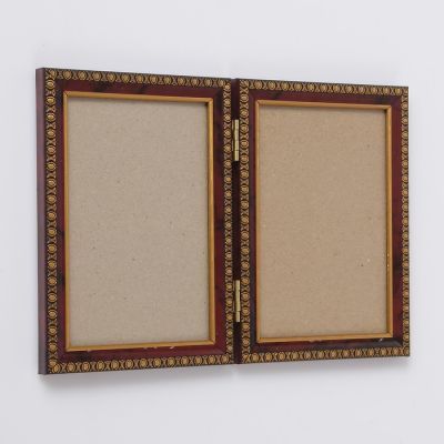 Фоторамка пластик двойная 10х15 см вишневый