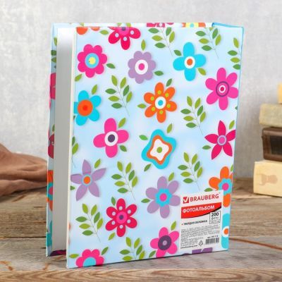 Фотоальбом BRAUBERG на 200 фото 10х15 см "Цветочки"