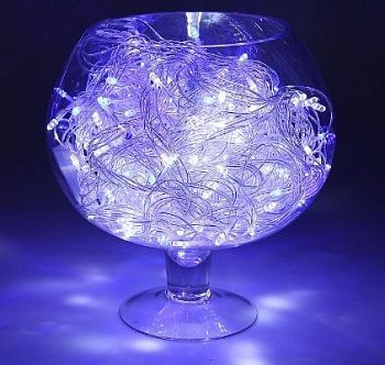 Гирлянда "Метраж" уличная (Д: 20 м, нить силикон, бело-синий)