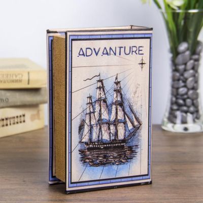 Сейф-книга дерево "Морское приключение" кожзам 17х11х5 см