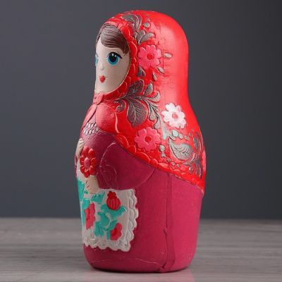 Копилка "Матрёшка", 22 см, КРАСНЫЙ МИКС