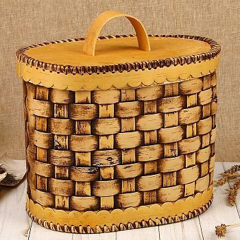 Хлебница плетёная, овальная, 22х17,5х22 см, береста