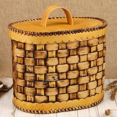 Хлебница плетёная, овальная, 22х17,5х22 см, береста